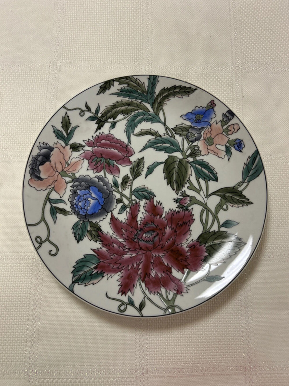 vintage handpainted porcelain floral decorative plate